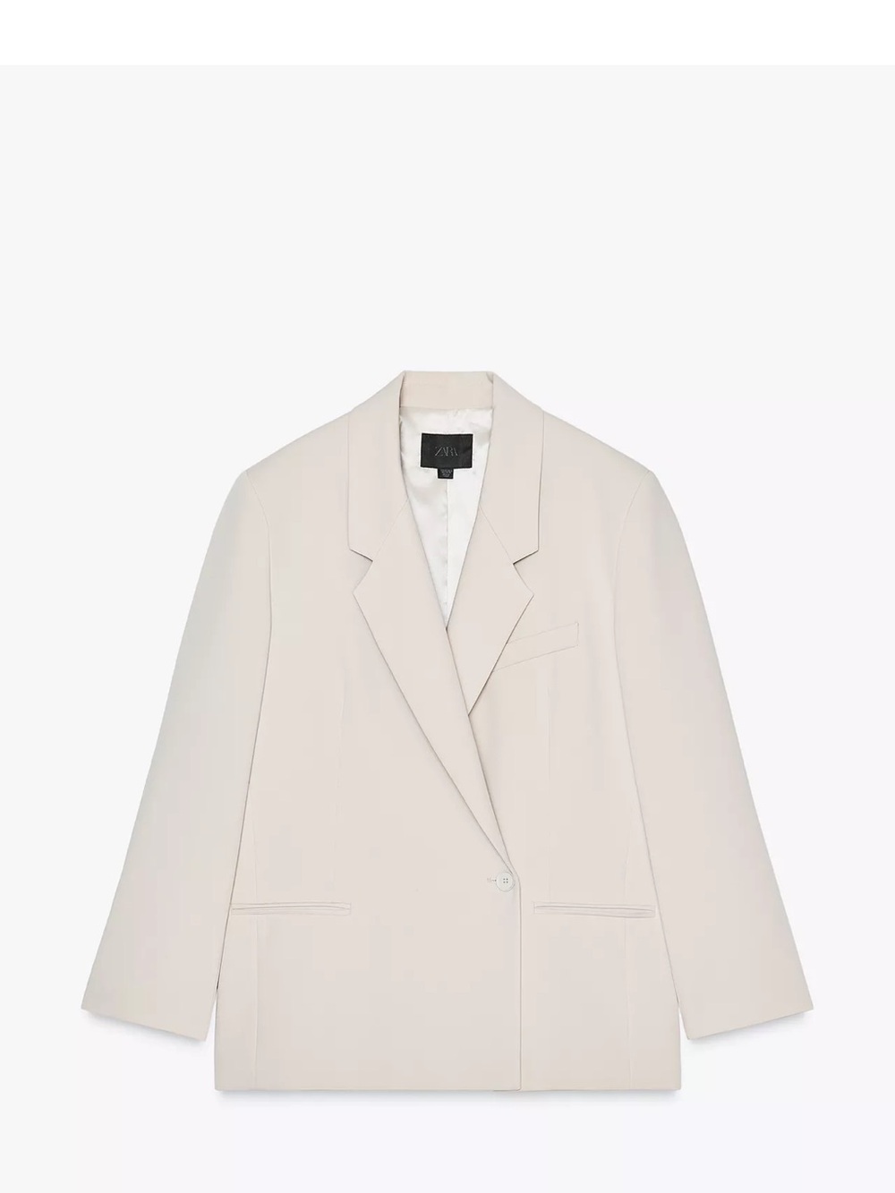 Zara Light Beige Single-Button Blazer